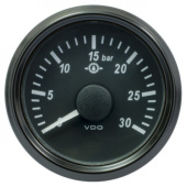 VDO A2C3832720032 - SingleViu 1167 Gear Oil Pressure 30Bar Black 52mm Amber Lighted w/ Red Pointer