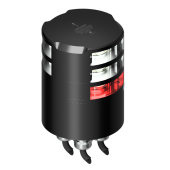 Lopolight 300-112G2ST+141-B-CD - Navigation Light 3NM 360° White, Double + 3NM 135° Red Suez Stop, Black
