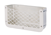 Allpa Plastic Storage Bin, White, With Black Elastic Net, Dim. 370x185x100mm