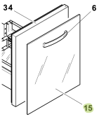 Isotherm SGA00102AA – White Glass Door Panel for DR55/DR65 Drawer Refrigerator/Freezer