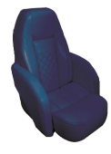 Allpa Boat Chair Model Race Pro 'Flip-Up', Navy With White Stitching