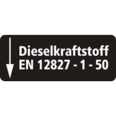 Marine Diesel Fuel Identification Sticker "Dieselkraftstoff EN 12827-1-50", German, Soft PVC, 100×40 mm