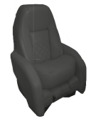 Allpa Boat Chair Model Race Pro "Flip-Up", Anthracite With White Stitching