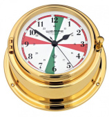 Wempe CW310014 - Bremen II Brass Radio-Room Clock With Silent Sectors Quartz 150 X 75mm White/Black Arab