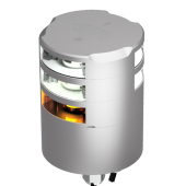 Lopolight 301-113+112G2ST - Navigation Light 3NM Towing + Double 360° White, Silver Anodized