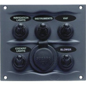 BEP Black Waterproof Panel 5 Switches with Socket