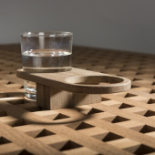 Teak Table Mounted Glass Holders