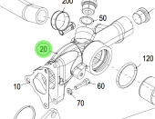 Steyr Z026122-0 - Coolant Inlet Assembly RAL9006