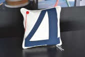 Trend Marine Sailcloth Cushion 40×40 cm Reversible Navy / Royal Blue with Filling