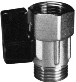Allpa Chromed Brass Mini-Ball Valve, 1/2", Inner- & Outer Thread
