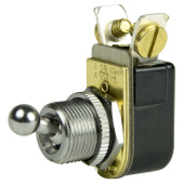 BEP 1002022 - SPST Chrome Plated 3/8" Ball Toggle Switch - Off/On 12V