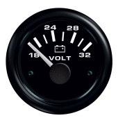 Uflex 60741ZK - Ultra Black Voltmeter 18-32 VDC