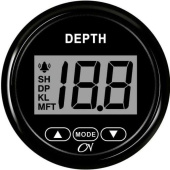 CN Depth Gauge (Incl. Transducer) - Black Dial, Black Bezel, 12V