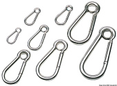 Osculati 09.186.05 - Carabiner Hook Polished AISI 316 With Eye 5 mm (10 pcs)