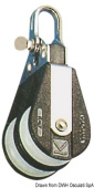 Viadana Plastinox Double Block with Shackle Head for Rope up to 8-12 mm, 34-56 mm Sheaves