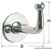 Osculati 38.313.80 - Polished SS Hook 66x36 mm