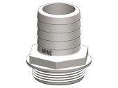 TruDesign Aquavalve White Straight Hose Tail Fittings 1 1/2" BSP
