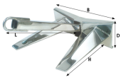 Allpa Stainless Steel Anchor, Polished, 16kg