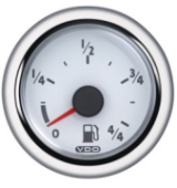 VDO N02-224-082 - OceanLink CAN SAE J 1939, Fuel Level Gauge 0-4/4 , 52mm White