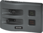 Blue Sea 4302 - Panel WD 12VDC Fused 2pos Grey (replaces 4302B-BSS)