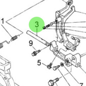 Nanni Diesel 970313075 - Fork Lever Shaft for Speed Regulator and Governor