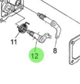 Nanni Diesel 970302863 - Stop Lever Shaft for Speed Control