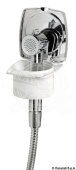 Osculati New Edge Chromed Door Boat Shower with Niagara ABS Shower Head 88x95 mm with Net PVC Hose 2,5 meter - 15.160.20