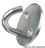 Osculati 39.324.03 - Round Plate Hook Polished Stainless Steel 8 mm