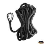 Trem F4616211 - Double Braided Spliced Mooring Rope High Tenacity Black Color Ø16