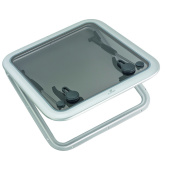 Plastimo 63887 - Aluminium/acrylic deck hatch T40 421X421, grey glass, SAT SP15
