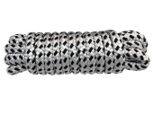 Hollex Mooring Rope Polyester White/Black 10mm 16 Strands Length=4m