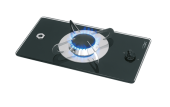 Allpa Airxcel Gas Hob Unit With Thermic Glass-Plate, 365x200x80mm, Burner: 1x Medium