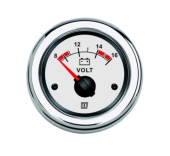 Vetus VLT12W - Voltmeter, White, 12V (10-16 V), Cut-out Size Ø 52 mm