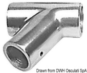 Osculati Anodized Aluminium Sloped T Pulpit Joint – Ø25/30 mm, 60°