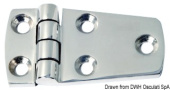 Osculati 38.831.00 - AISI316 Mirror Polished Protruding Hinge 74x39 mm