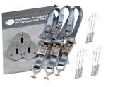 Rapid Marine PE25FFKIT-3-GY - Padeye Kit - Flush Fitting x 3, 3x25mm Tie Down Straps Grey
