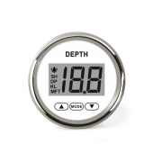 Hollex Depth Meter White Stainless Steel 9-32V with Mirror Transducer