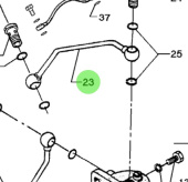 Bukh 008E6745 - Fuel Pipe From Filter to Injection Pump for DV24RME, DV29RME and DV32 Engines