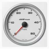 VDO A2C1338940001 - AcquaLink - 110mm White Speedometer Wind 50Kn - 12-24V