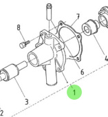 Nanni Diesel 970307624 - Fresh Water Pump Assembly for HE and N Series Engines