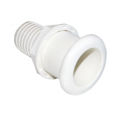 Ceredi Giovanni White PVC Threaded Through Hull With Hose Connection