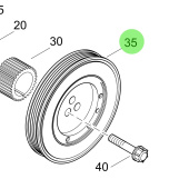 Steyr 2203498-0 - Torsional Vibration Damper for MO174V40, MO164M40, MO144V38, MO114K33, MO94K33 and MO84K32 Engines