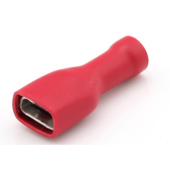 Flat Plug Insulated - Red, 6.3 x 0.8 mm, 100 pcs