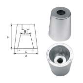 E. Polipodio Radice Conical Shaft Nut Zinc Anodes, Shaft Ø25–60 mm