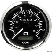 Osculati 27.780.03 - GPS Analog Speedometer & Compass 0–45 Knots, Black Dial & Glossy Bezel, Ø96 mm