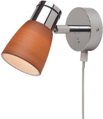 Prebit LED Wall Lamp R1-1 D2W With USB-C Glossy Chrome Warm White 10-30V 3W Dimmable Wenge Brown Colored Glass