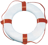 Allpa Annular Lifebuoy, 650x400mm, White With Red Bands