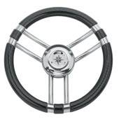 Allpa 3-Spoke Wheel 'Model 22' Stainless Steel With Carbon-Look Rim, Ø350mm, Depth 60mm