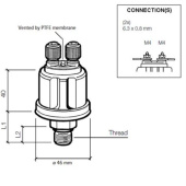 VDO 360-081-038-002C - Pressure Sender 25bar, 2p, 3/8-18 NPTF