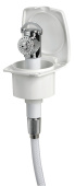 Osculati New Edge White Door Boat Shower with Mizar Chromed Brass Push-Button Shower Head 88x95 mm with White Nylon Hose 4 meter - 15.243.61